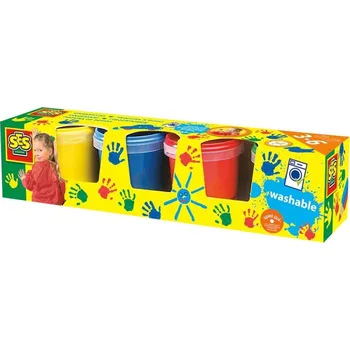 Vodová barva Barvy na malování prsty SES Creative 4 ks x 150 ml