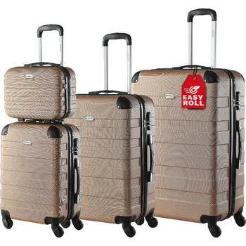 FurniGO Sada cestovních kufrů Essential 4dílná – champagne