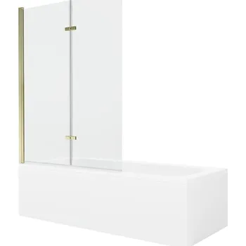 Vanová zástěna MEXEN/S - Vega obdélníková vana 180 x 80 cm s panelem + vanová zástěna 120, transparent, zlatá 550118080X9212025000