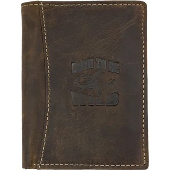 Peněženka Hnědá pánská kožená peněženka Born to be Wild se štírem na výšku