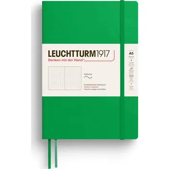 Diář Leuchtturm 1917, Zápisník tečkovaný v měkké vazbě Leuchtturm 1917 A5, 123 stran, světle zelený, 80 g/m² - Formadore