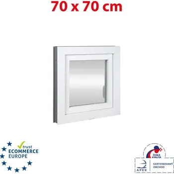 Okno Plastové okno 70x70 cm (700x700mm) otevíravé i sklopné pravé bílé Trocal