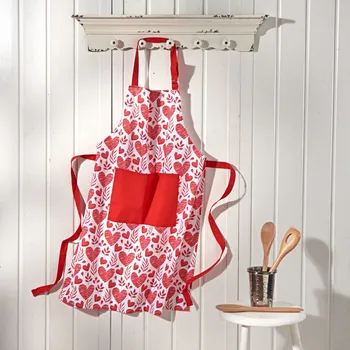 Kuchyňská zástěra 3Pagen Zástěra Červená srdce červená 68 x 85 cm