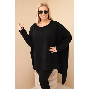 Dámská tunika Kesi Dámská tunika Plus Size z bavlny s asymetrickým spodním lemem černá Kesi Włoski černá 3501473