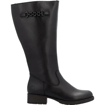 Dámské kozačky Dámské kožené kozačky VARIO Široké XL Lýtko RIEKER Z9565-00 černé #Velikost: 42