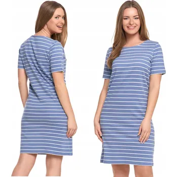 Dámské šaty Dámské bavlněné Šaty s krátkým rukávem a pohodlným potiskem nad kolena MORAJ XXL