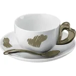 Guzzini, Šálky na cappuccino Love s podšálky pískové 2 ks - Formadore