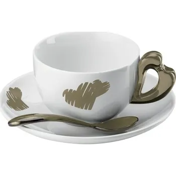 Guzzini, Šálky na cappuccino Love s podšálky pískové 2 ks - Formadore