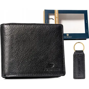 Peněženka Peterson pánská peněženka z pravé kůže černá - muž