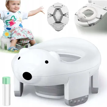 Kojenecká hygiena CESTOVNÍ NOČNÍK PRO DĚTI SKLÁDACÍ PŘENOSNÝ 2V1 S FUNKCÍ PRKÉNKA NA WC