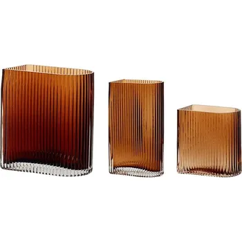 Váza Sada dekorativních váz Hübsch Amber 13/18/20 cm 3-pack 180904 žlutá 18X