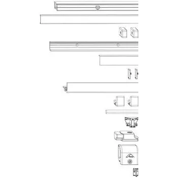 Stavebniny ROTO Patio Alversa sada kolejnic přídržná kolej, 13 mm bílá FFB 901-1050 mm