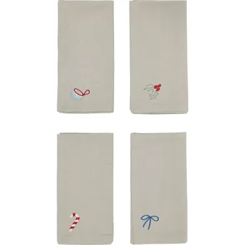 Papírový ubrousek OYOY, Látkové ubrousky Christmas, 45 x 45 cm, 4 ks - Formadore