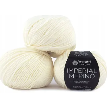 Příze Vlna YarnArt Unique IMPERIAL MERINO 100% merino vlna 3302 smetanová