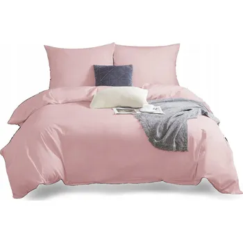 Povlečení POVLEČENÍ BAVLNA SATÉN 140X200 + POVLEČKA NA POLŠTÁŘ 70X80 JEDNOBAREVNÉ PUDROVÉ