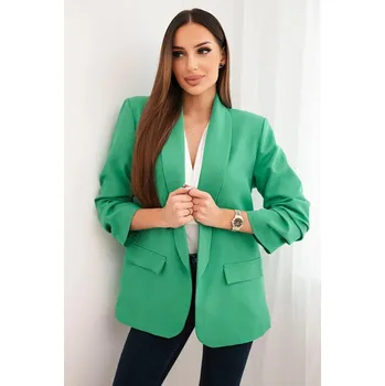 Dámské sako Elegantní sako s klopami světle zelené UNI