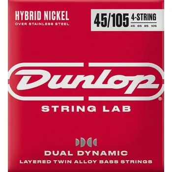 Struna pro kytaru a smyčcový nástroj Dunlop DBHYN45105 String Lab Hybrid Nickel Struny pro baskytaru (Jako nové)