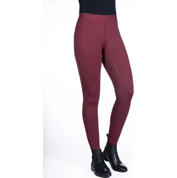 Jezdecké kalhoty Jezdecké legíny Bella HKM Barva: Vínová, Velikost: 40/42 Silikonový sed