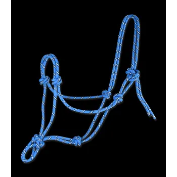 Vybavení pro koně Ohlavka provazova Waldhausen Barva: azurově modrá/hnědá, Velikost: PON azurově modrá/hnědá