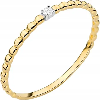 Prsten JEMNÝ ZLATÝ PRSTÝNEK 585, kulatý prsten, vel. 13, 14k