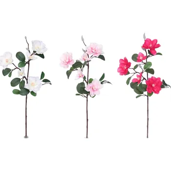 umělá květina Magnolie 3 květy a poupata 72 cm mix barev Barva: Světle růžová