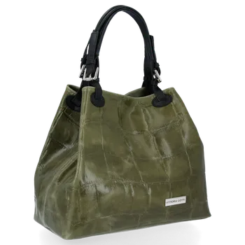 Kabelka Kožené kabelka shopper bag Vittoria Gotti khaki V692754