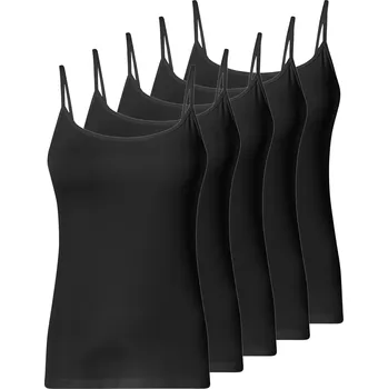 esmara® Dámský top se špagetovými ramínky, 5 kusů (černá, S(36/38))