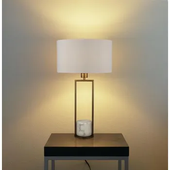 Lampička Searchlight EU2871GO Stylová stolní lampa CLAIRE GOLD + bílý mramor