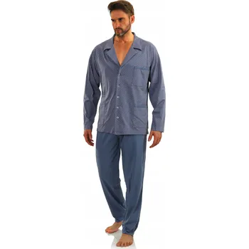 Dámské pyžamo Sesto Senso pánské pyžamo Pyjamas_Buttons_A s dlouhým rukávem, velikost 3XL