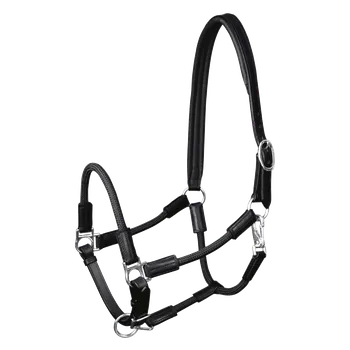 Kožená ohlávka Nevada Waldhausen Barva: černá/stříbrná, Velikost: WB