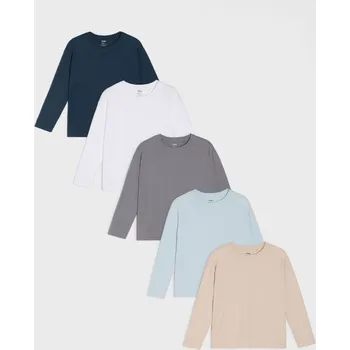 Sinsay - Bavlněná trička 5 pack - námořnická modrá - 579DN-59X - 579DN-59X-134