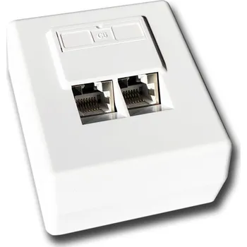 Elektrická zásuvka DATACOM STP dvojzásuvka nad omítku Cat6 FA-1004