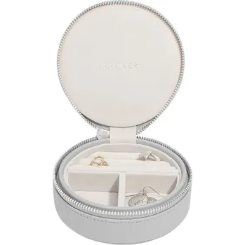 Šperkovnice Stackers, Cestovní krabička na šperky Stackers Travel kulatá kamenná šeď - Formadore