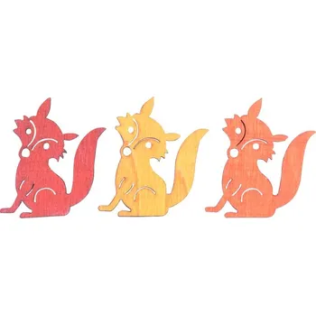 UNIPAP dekorace liška 12ks dřevo 4cm 8886410 386421