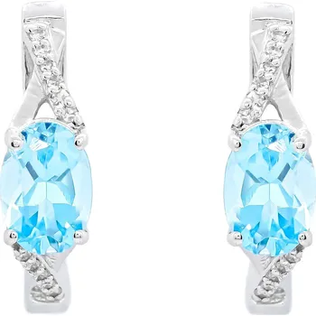 Náušnice Náušnice z bílého zlata s topazem a diamanty FE9594BTENGW