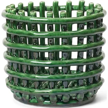 Úložný box Ferm Living, Úložný koš Ferm Living keramický 14,5 cm smaragdový - Formadore