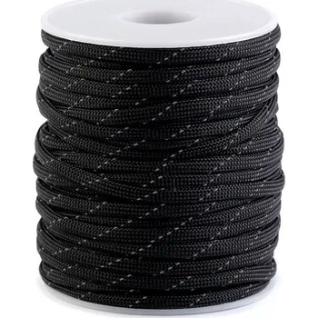 Pro Háčkování Paracord šňůra s reflexní nití 4 mm černá