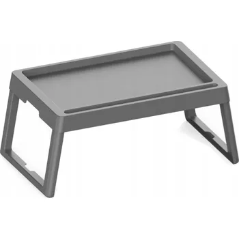 Skládací Přenosný Stolek do Postele Zahrady Podnos na Snídani Plastový Šedý