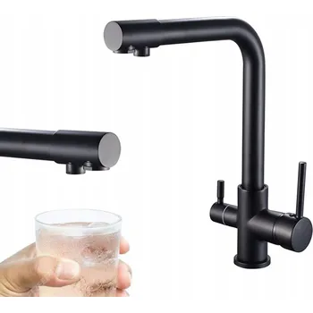 Vodovodní baterie Kuchyňská stojánková baterie Armatura Plus Fluxus, černá/stříbrná