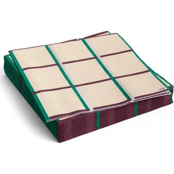 Papírový ubrousek Hay, Ubrousky Hay Pattern, 33 x 33 cm, bordovo-zelená kostka, 20 ks. - Formadore