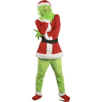 Karnevalový kostým KOSTÝM GRINCH PRO DOSPĚLÉ MASKA COSPLAY VELKÉ VÁNOCE 170/80 CM