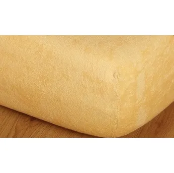 Prostěradlo froté 120x240cm výška 16cm okrová