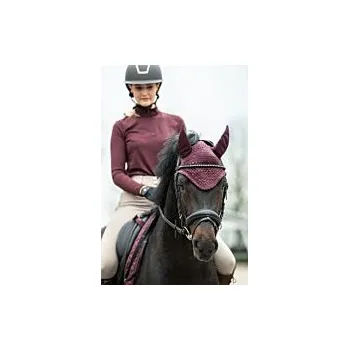 Koňská maska proti hmyzu Čabraka Daphne HKM – polyester Barva: vínově červená, Velikost: COB
