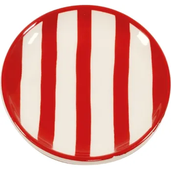 Talíř Zafferano, Talířek Lido Righe s pruhy 13 cm červený - Formadore