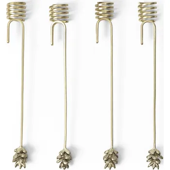 Svícen Ferm Living, Držáky na svíčky na vánoční stromek Forest mosaz 4 ks - Formadore