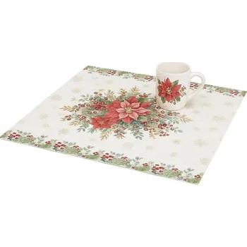 ubrus Vánoční gobelínový ubrus/prostírání Hvězda Betlémská 98x98cm od Jakar
