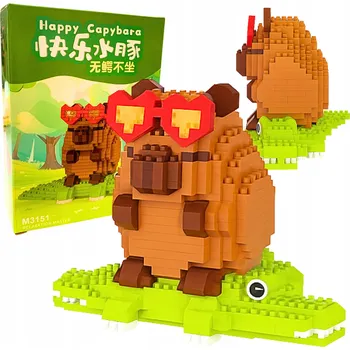 ostatní stavebnice Stavebnice Kapybara Konstrukční Kapibarka Krokodýl Sada kostek Figurka