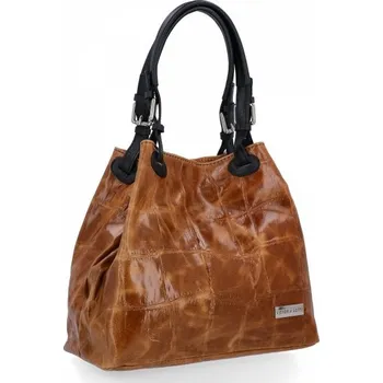 Kabelka Kožené kabelka shopper bag Vittoria Gotti hnědá V692754