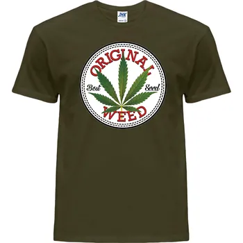 Pánská móda panske_levne_tricko_potisk_seminko_travy Barva: Khaki, velikost: XXL