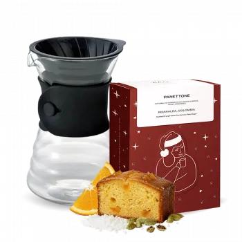 Příprava kávy DAK Christmas Panettone coffee Hario Decanter Set